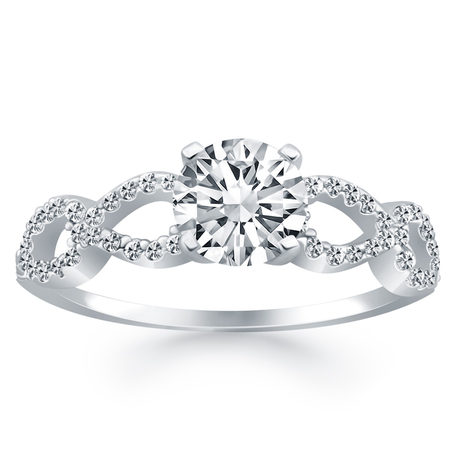 Double Infinity Diamond Engagement Ring In K White Gold Richard