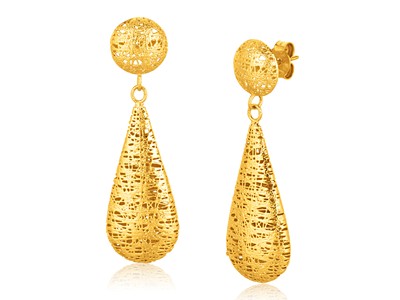 Freeform Weave Teardrop Earring in 14K Yellow Gold - Richard Cannon Jewelry