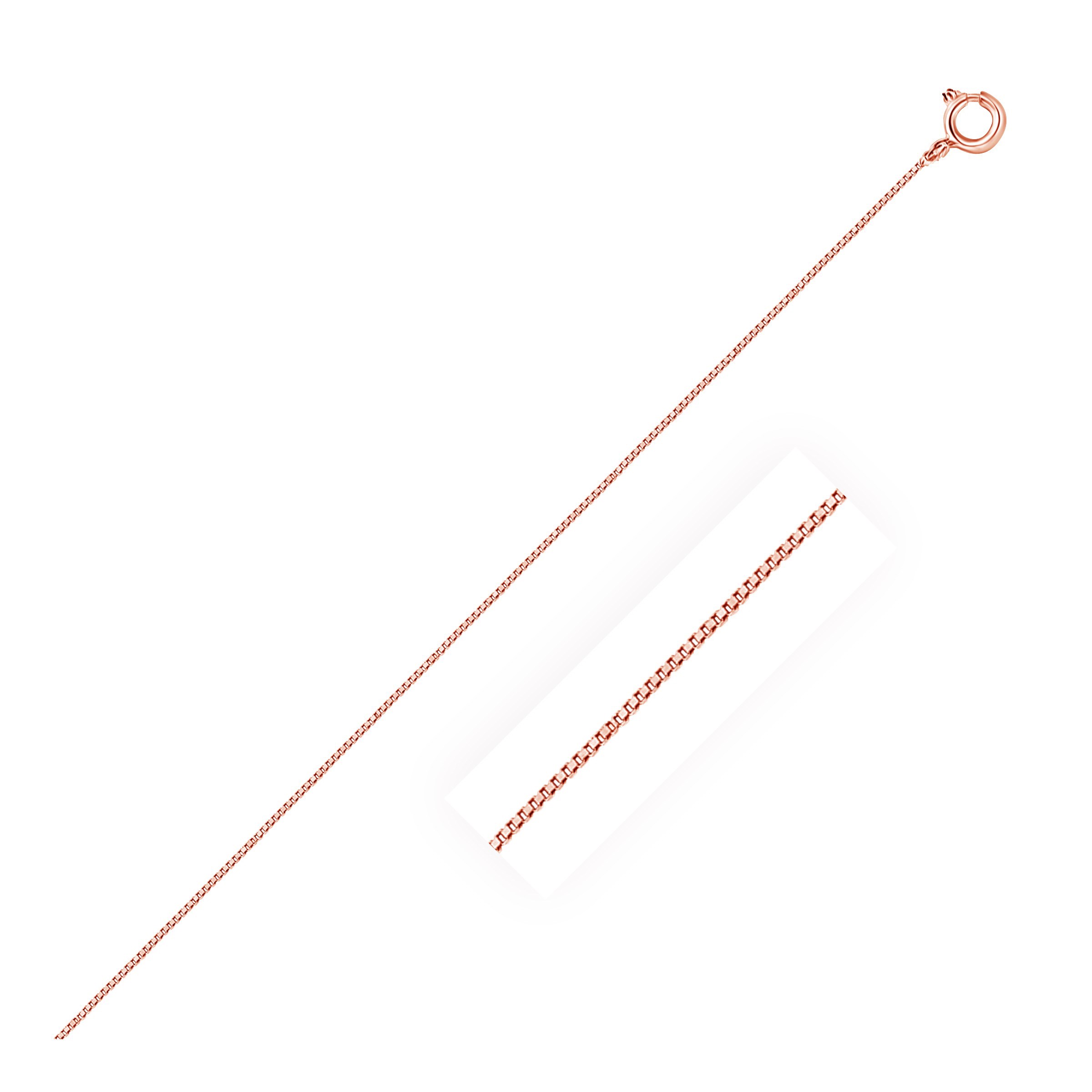 Classic Box Chain in 14k Rose Gold (0.45 mm) - Richard Cannon Jewelry