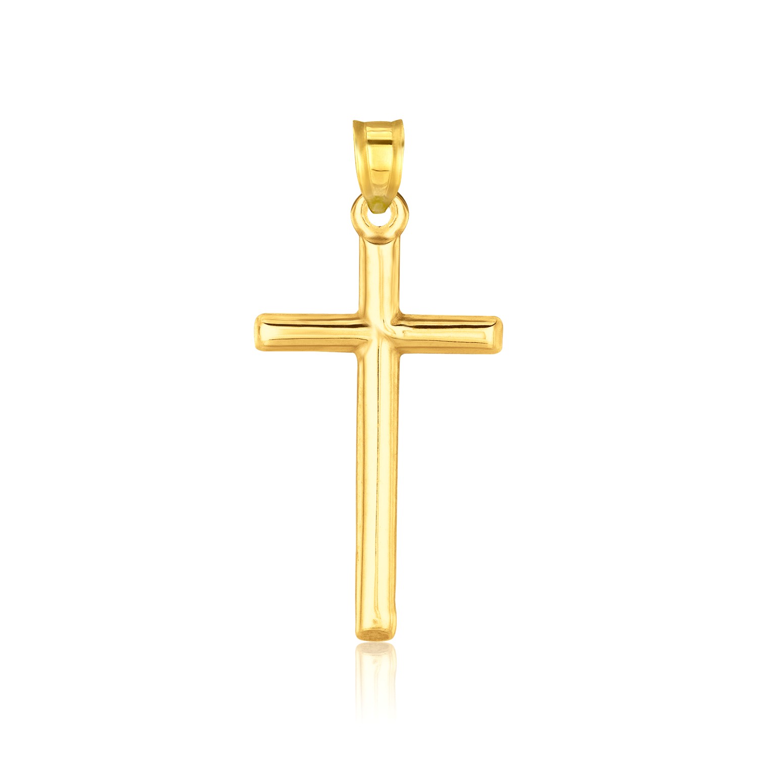 High Polish Cross Pendant in 14k Yellow Gold - Richard Cannon Jewelry