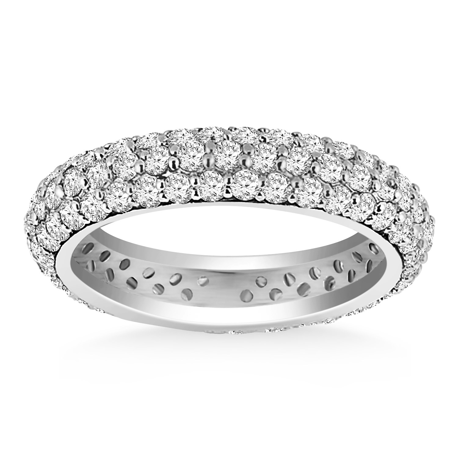 Domed Pave Set Round Diamond Eternity Ring In 14k White Gold Richard Cannon Jewelry