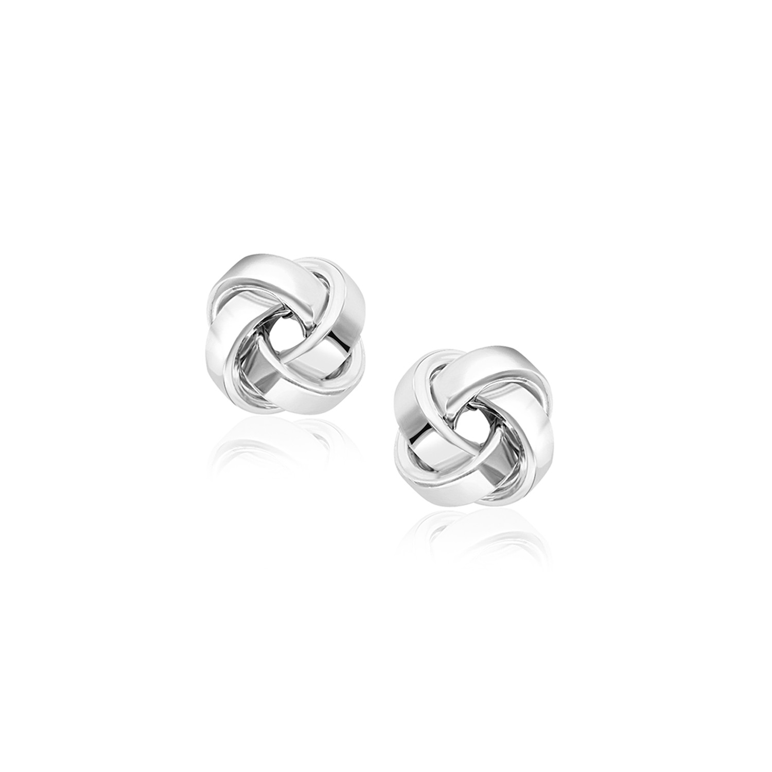 Classic Love Knot Stud Earrings in 14k White Gold - Richard Cannon Jewelry