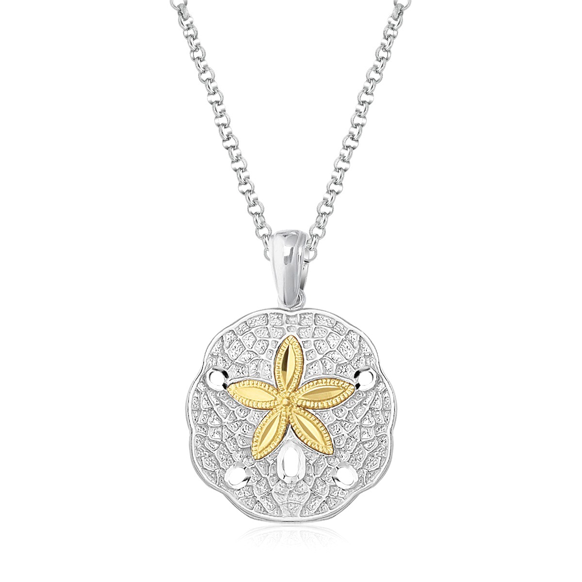 Limited Edition Silver & Gold Sand Dollar Necklace from Oka-B
