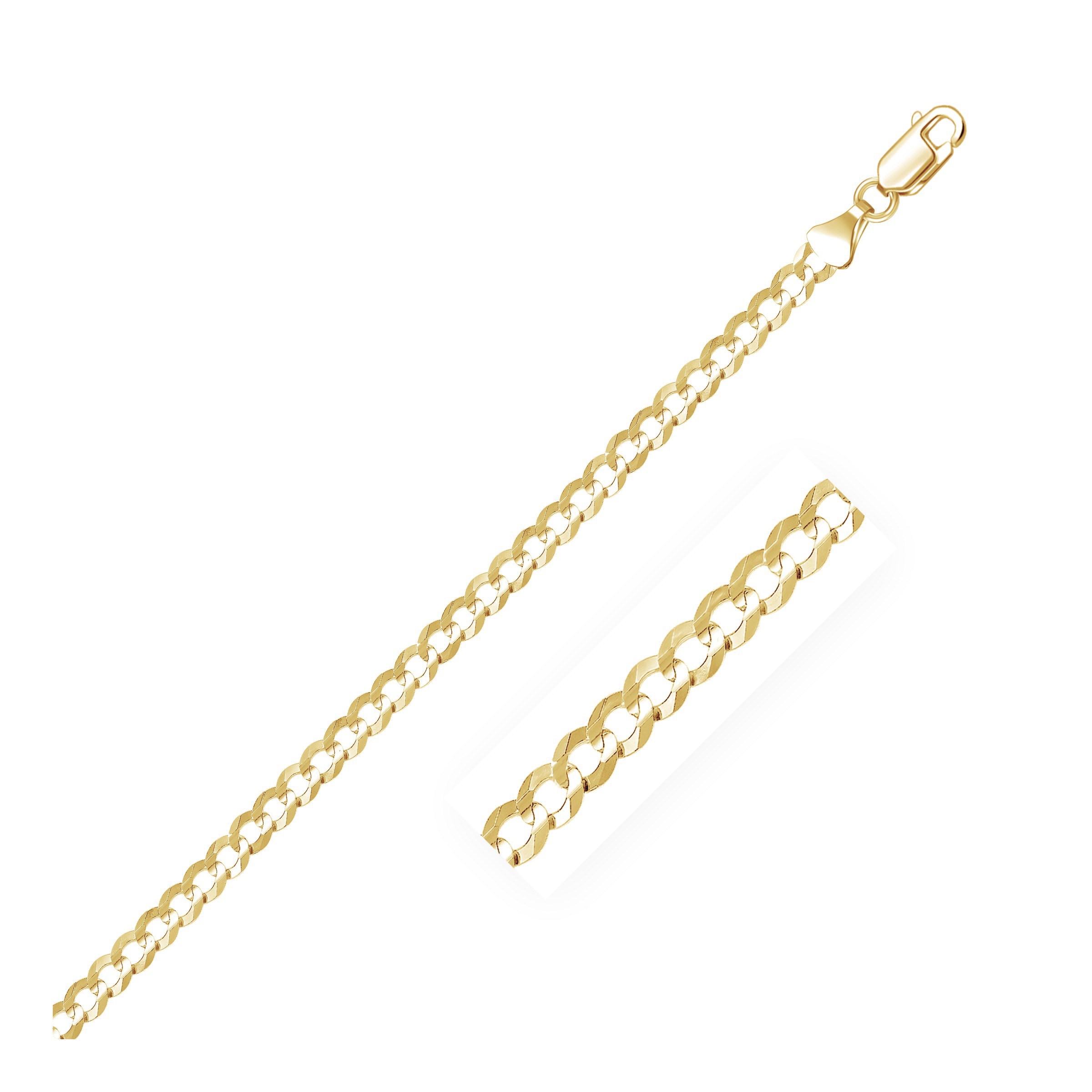 Solid Curb Chain in 14k Yellow Gold (4.70 mm) - Richard Cannon Jewelry