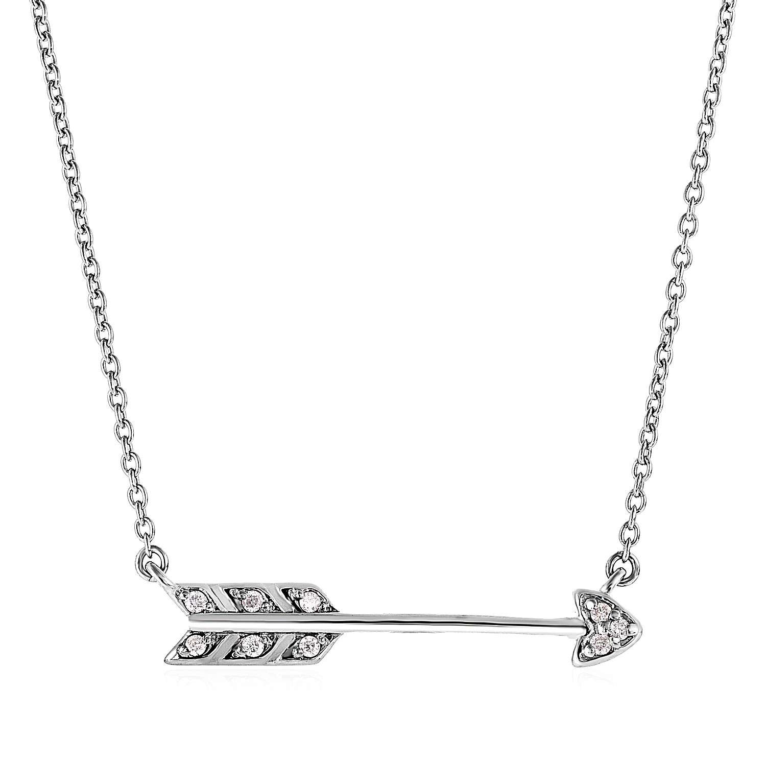 Sterling Silver Arrow Pendant with Diamonds - Richard Cannon Jewelry