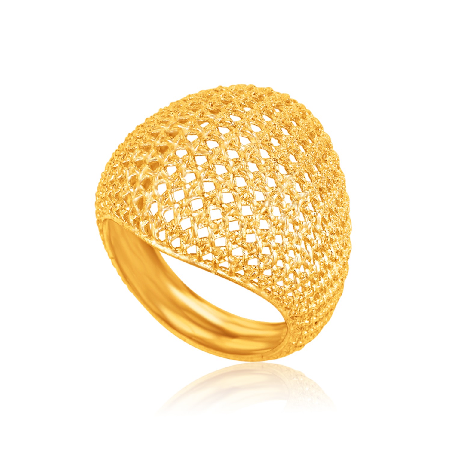 Dome Crochet Ring in 14K Yellow Gold - Richard Cannon Jewelry