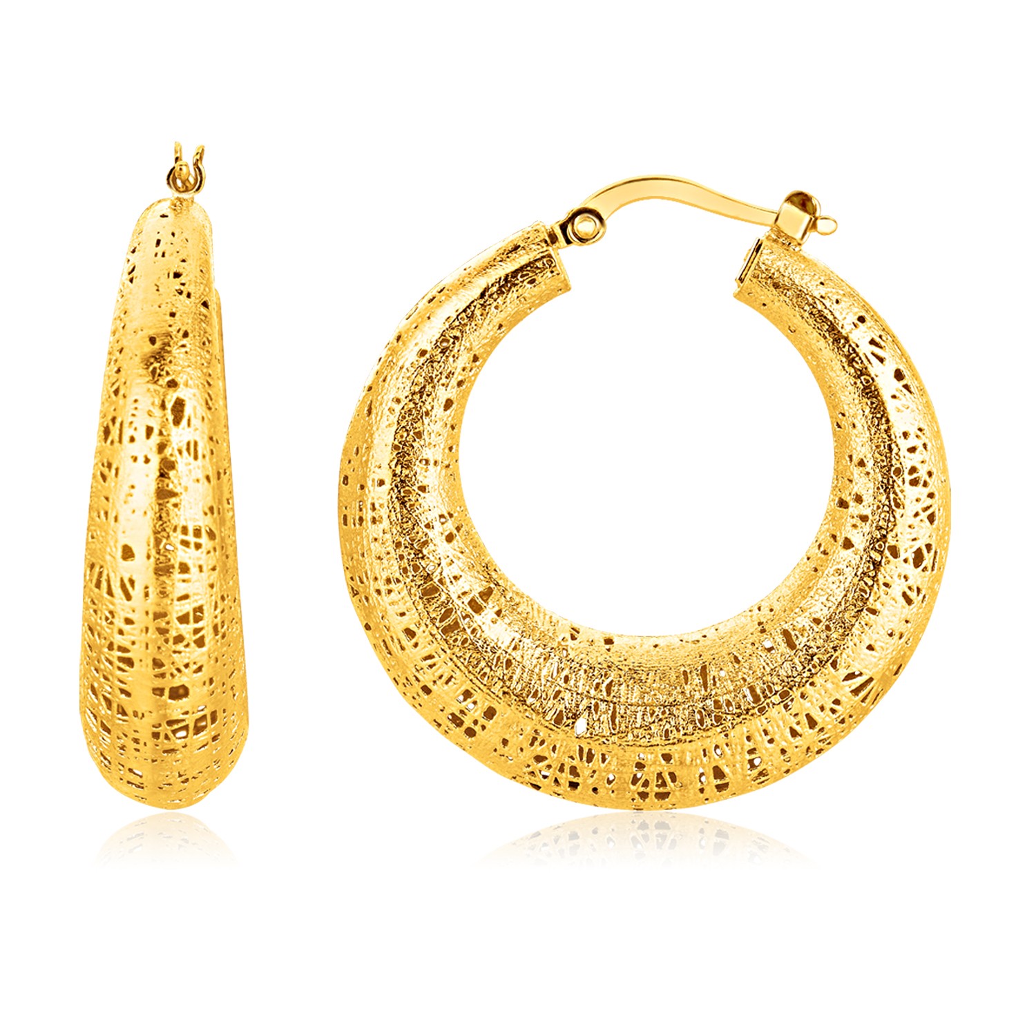 Freeform Weave Hoop Earring in 14K Yellow Gold - Richard Cannon Jewelry