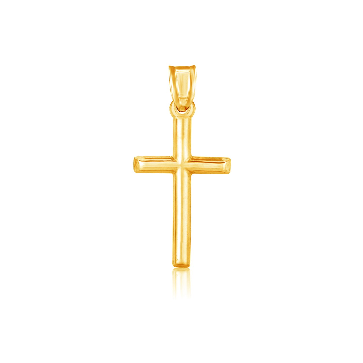 High Polish Cross Pendant in 14k Yellow Gold - Richard Cannon Jewelry