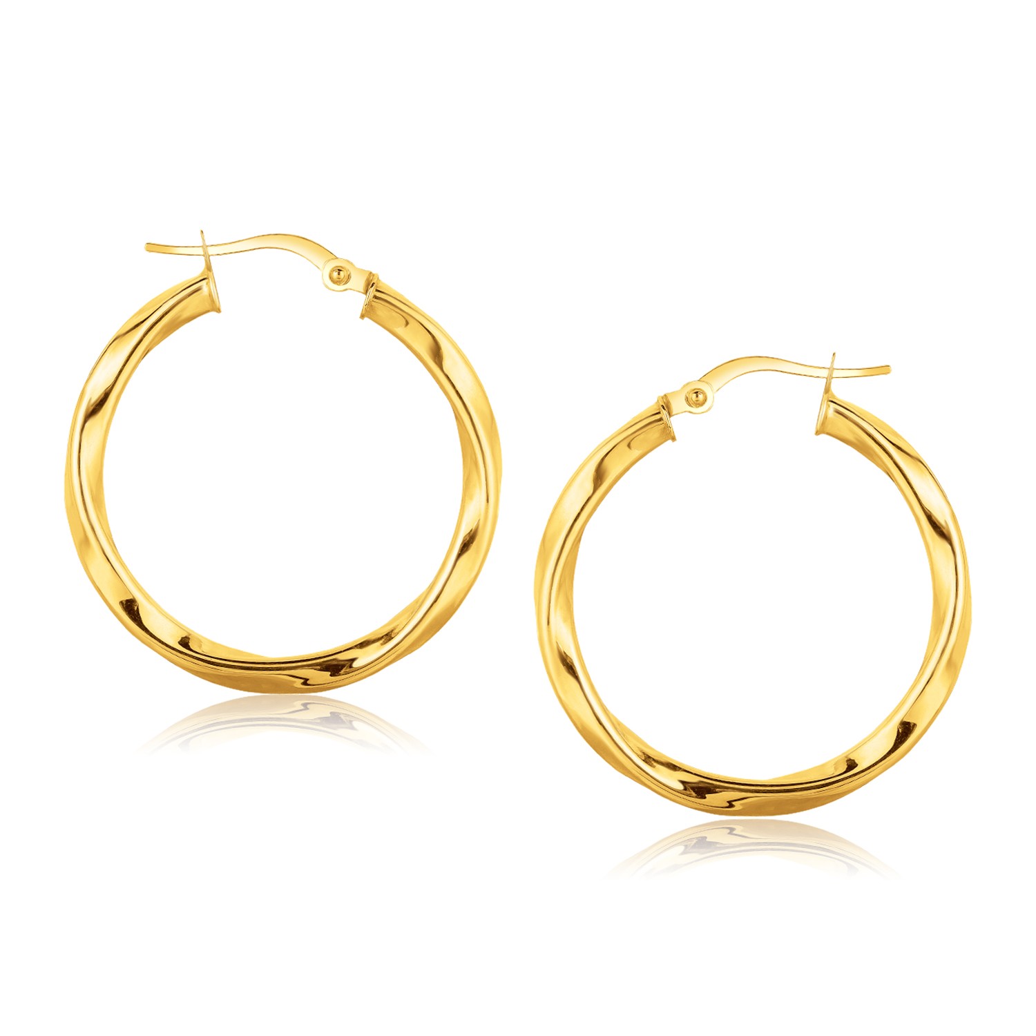 Classic Twist Hoop Earrings in 14k Yellow Gold (1 inch Diameter
