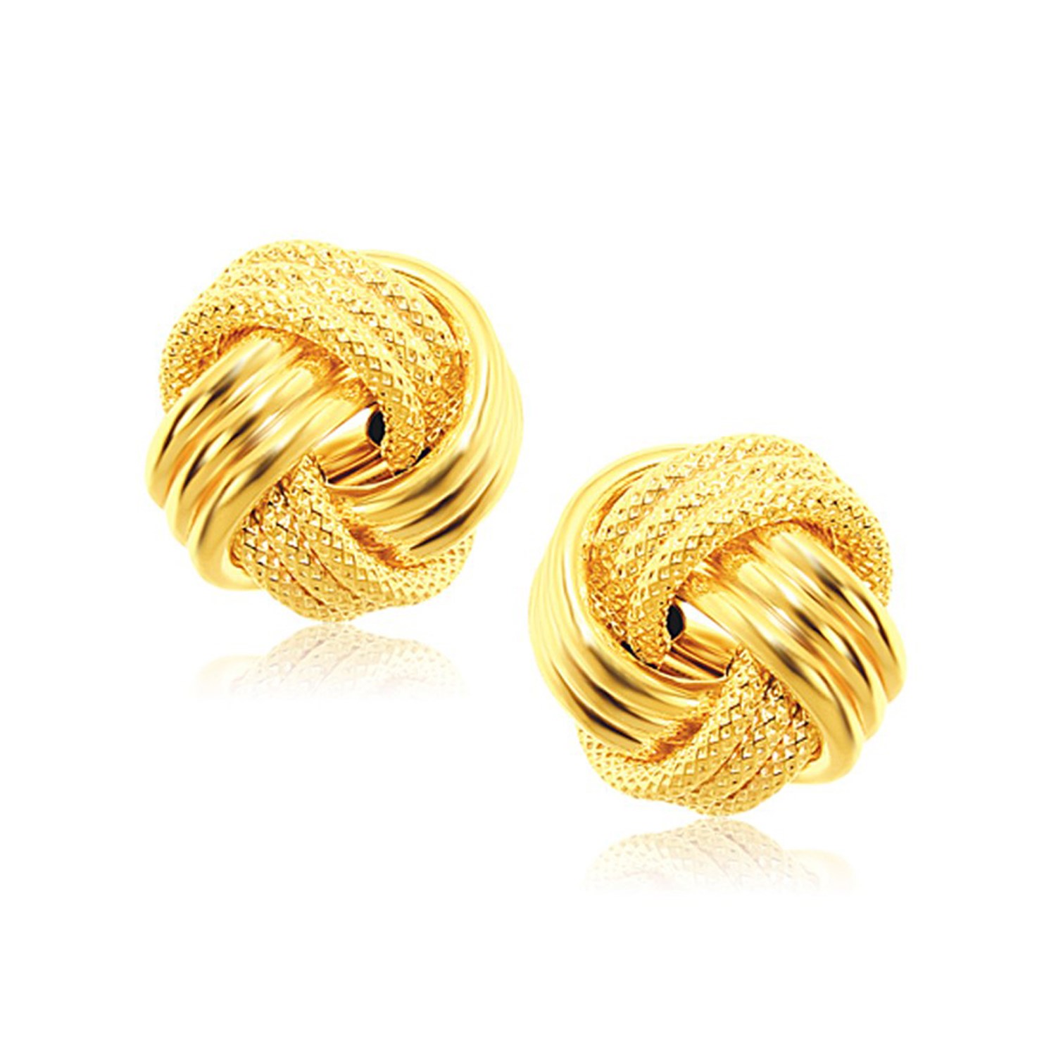 Interweaved Love Knot Stud Earrings in 14k Yellow Gold - Richard Cannon