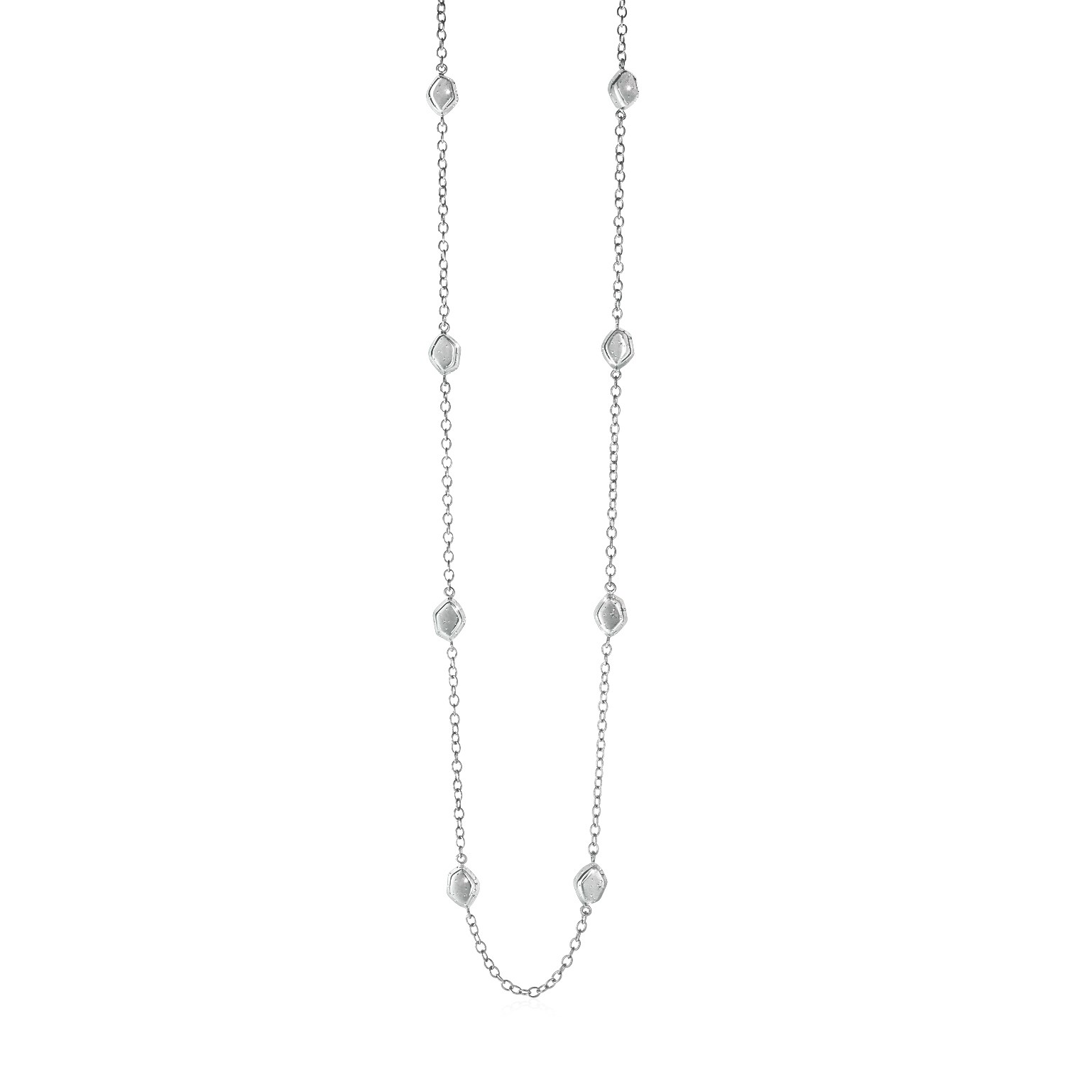 Station Necklace with Textured Beads in Sterling Silver - Richard ...