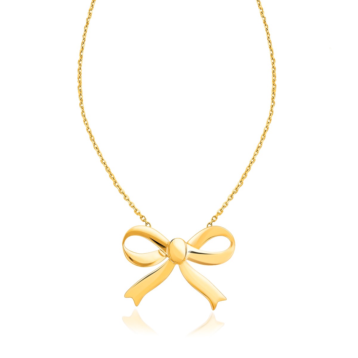 Bow Necklace In 14k Yellow Gold Richard Cannon Jewelry