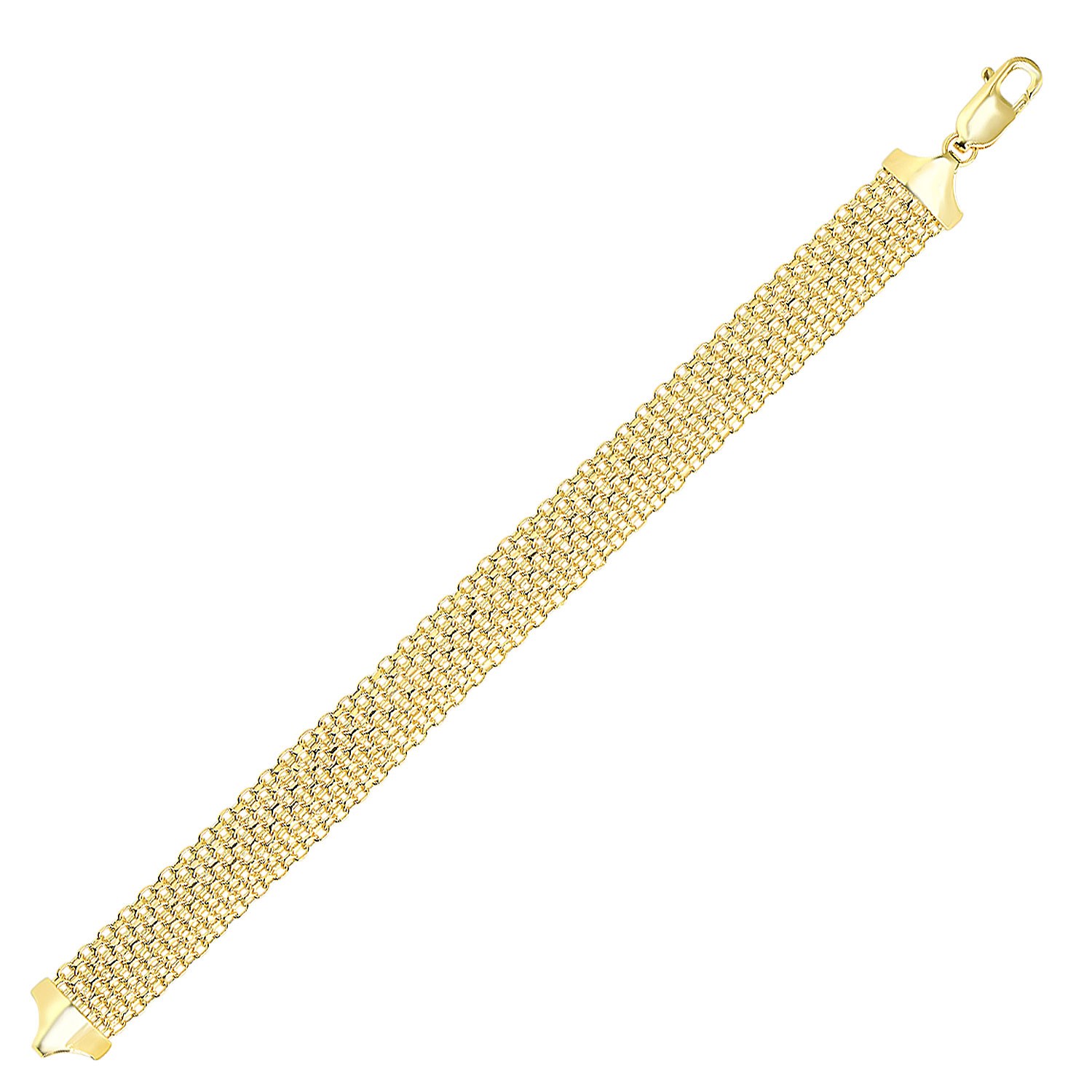 Bismark Style Multi-Row Bracelet in 14K Yellow Gold - Richard Cannon ...