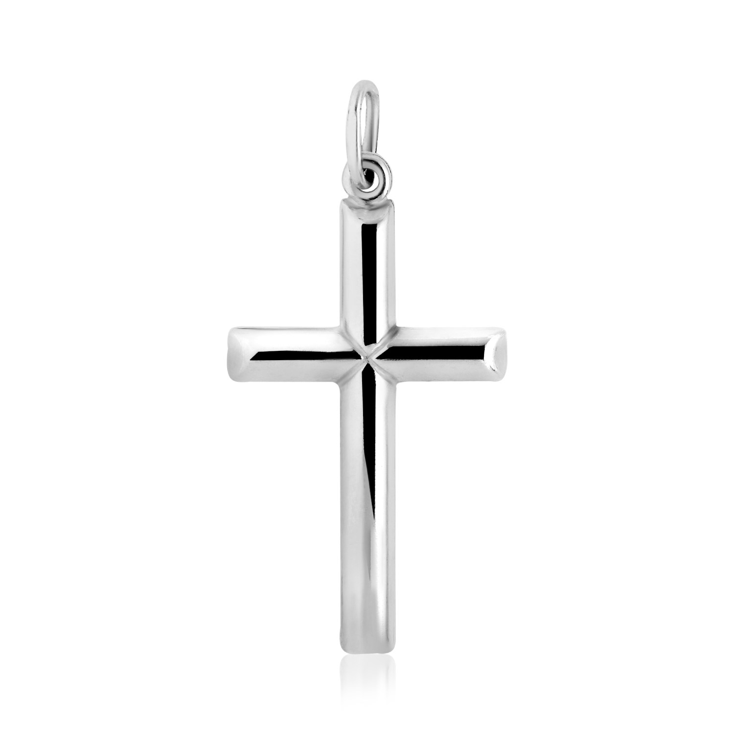 Sterling Silver Polished Bar Cross Pendant - Richard Cannon Jewelry
