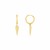 14K Yellow Gold Dangling Spike Drop Hoop Earrings