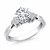 Cathedral Engagement Ring Mounting with Side Diamond Clusters in 14k White Gold