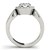 Fancy Teardrop Split Shank Round Diamond Engagement Ring in 14k White Gold (1 1/3 cttw)