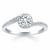 Bypass Swirl Diamond Halo Engagement Ring in 14k White Gold