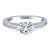 Cathedral Engagement Ring Mounting with Pave Diamonds in 14k White Gold