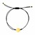 9 1/4 inch Black Cord Adjustable Bracelet with 14k Yellow Gold Circle