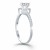 Diamond Halo Collar Engagement Ring Mounting in 14k White Gold