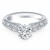 Triple Row Pave Diamond Engagement Ring in 14k White Gold