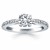 Diamond Pave Cathedral Engagement Ring Mounting in 14k White Gold