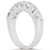 Diamond Shared U Prong Setting Wedding Ring Band 14k White Gold