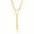 Teardrop Lariat Fancy Double Strand Necklace in 14k Yellow Gold