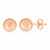 14k Rose Gold Ball Earrings with Crystal Cut Texture(7mm)