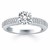 Triple Row Pave Diamond Engagement Ring Mounting in 14k White Gold