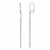 Diamond Cut Long Pin Style Drop Earrings in 14k White Gold