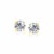 Faceted White Cubic Zirconia Stud Earrings in 14k Yellow Gold(6mm)