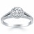 Diamond Halo Split Shank Engagement Ring Mounting in 14k White Gold