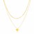 14k Yellow Gold 18 inch Two Strand Necklace with Heart Pendant