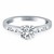 Cathedral Channel Set Engagement Ring Mounting with Princess Cut Diamonds in 14k White Gold