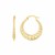 14K Yellow Gold Puffed Wavy Textured Hoops