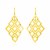 14k Yellow Gold Earrings with Polished Open Diamond Motifs