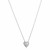 14k White Gold High Polish Scribbles Heart Necklace