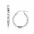 Spiral Design Diamond Cut Small Hoop Earrings in Rhodium Plated Sterling Silver (2x15mm)