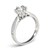 Six Prong 14k White Gold Round Diamond Engagement Ring with Pave Band (1 5/8 cttw)