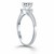 Bypass Swirl Diamond Halo Engagement Ring in 14k White Gold