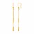 Textured Bar Long Drop Earrings in 14k Yellow Gold