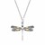 Dragonfly Pendant in 18k Yellow Gold and Sterling Silver