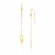 14k Yellow Gold Cutout Oval Chain Dangling Earrings