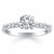 Shared Prong Diamond Band Accent Engagement Ring Mounting in 14k White Gold