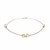 Triple Ring Stationed Anklet in 14k Yellow Gold and Sterling Silver