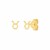 14K Yellow Gold Taurus Stud Earrings