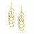 Cascading Style Entwined Earrings in 14k Two-Tone Gold