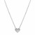 14k White Gold Polished Mini Heart Necklace